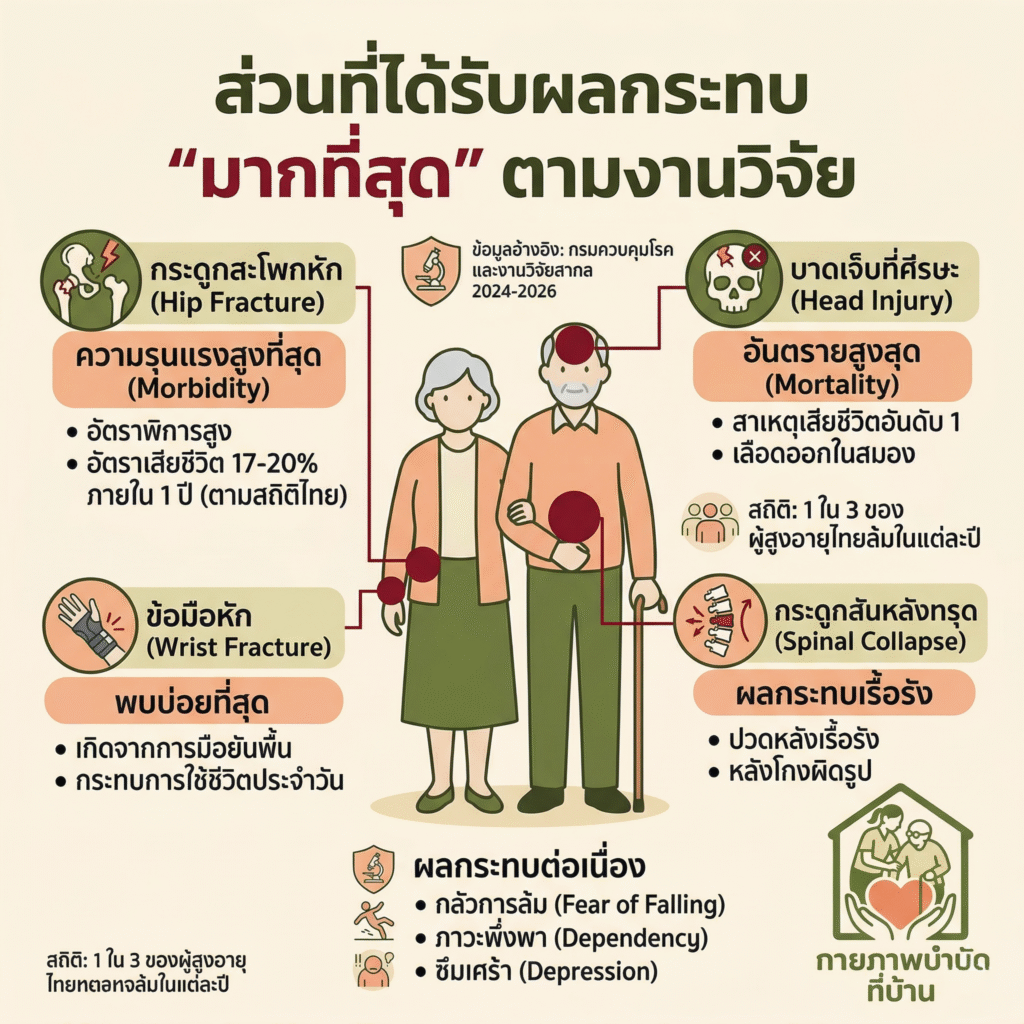 การล้มในผู้สูงอายุ กระดูกสะโพกหัก เสี่ยงเสียชีวิต