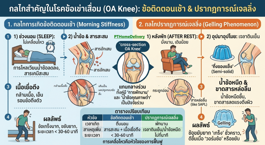 ทำไมผู้สูงอายุมีอาการข้อเข่าฝืดตอนเช้าจากข้อเข่าเสื่อม